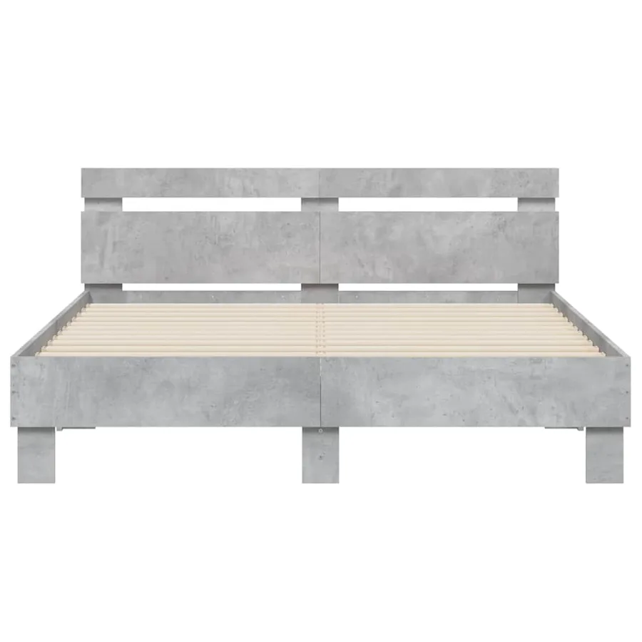 Cadre de lit sans matelas gris béton 140x190 cm - 5