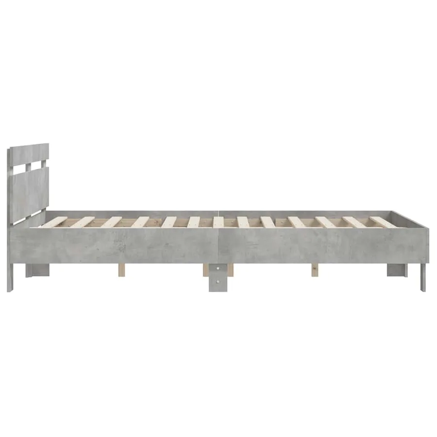 Cadre de lit sans matelas gris béton 140x190 cm - 6