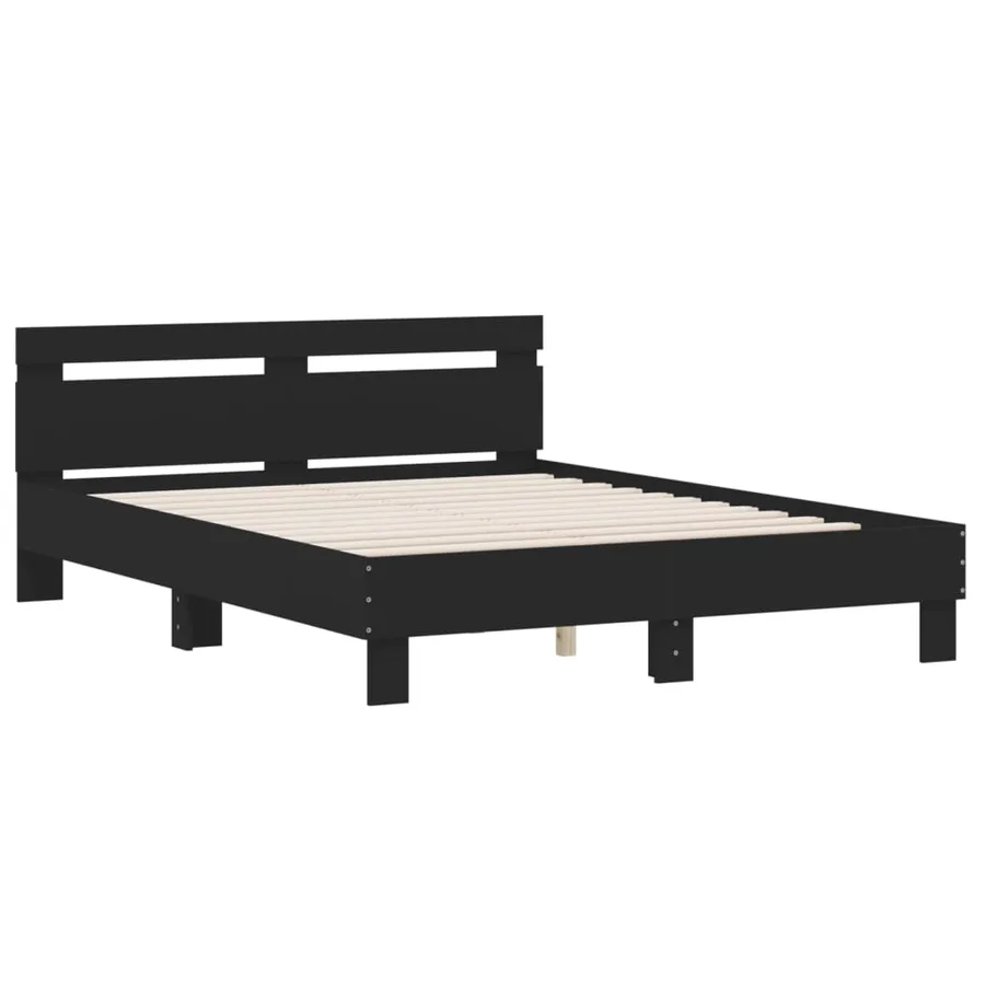 Cadre de lit sans matelas noir 140x190 cm - 3