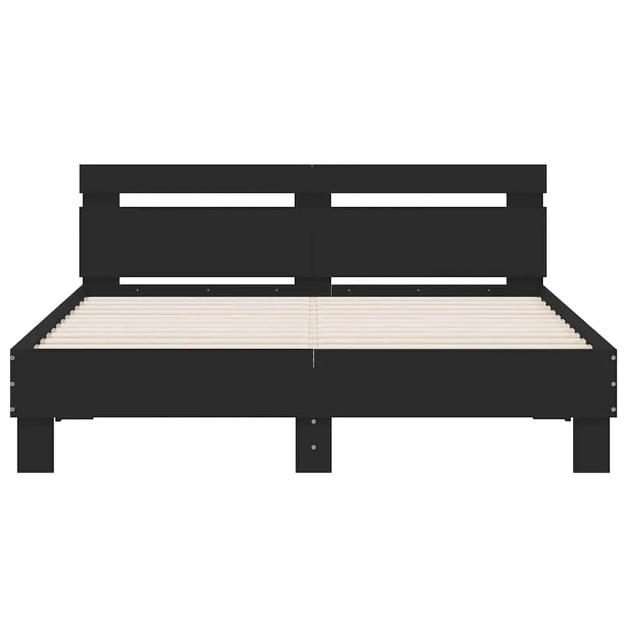 Cadre de lit sans matelas noir 140x190 cm - 5