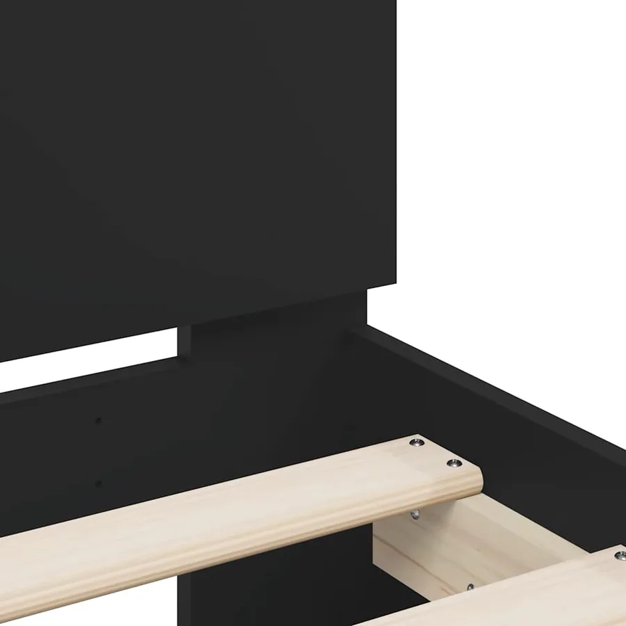 Cadre de lit sans matelas noir 140x190 cm - 8
