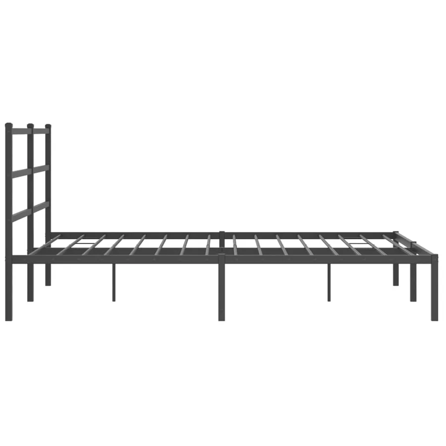 Cadre de lit métal sans matelas avec tête de lit noir 150x200cm - 6
