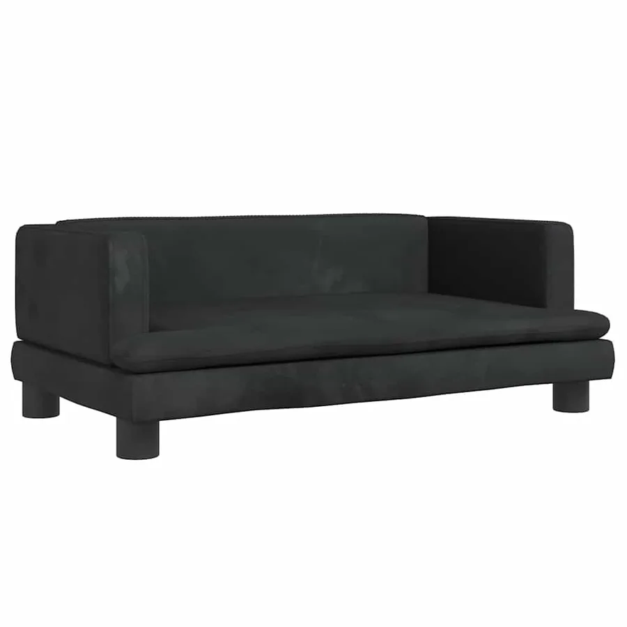 Lit pour chien noir 80x45x30 cm velours - 2