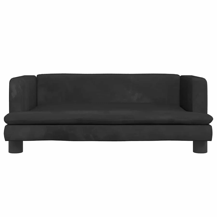 Lit pour chien noir 80x45x30 cm velours - 3