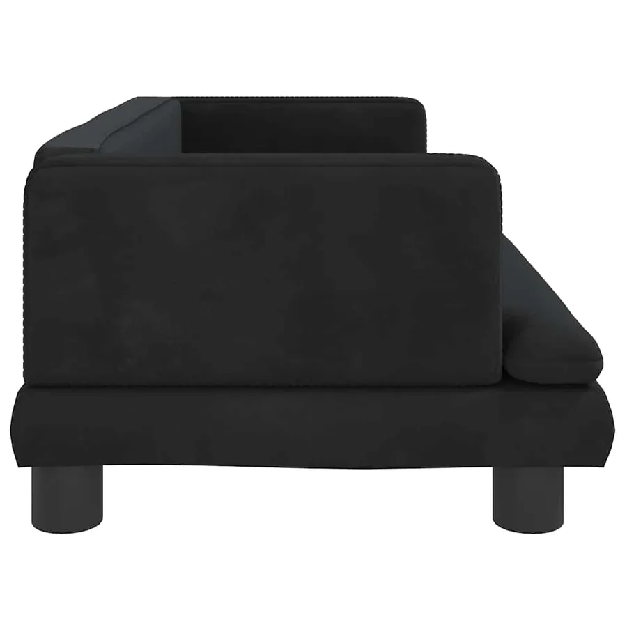 Lit pour chien noir 80x45x30 cm velours - 4