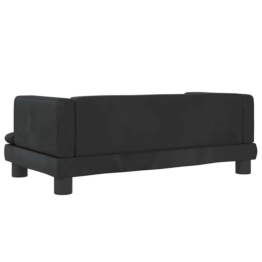 Lit pour chien noir 80x45x30 cm velours - 5