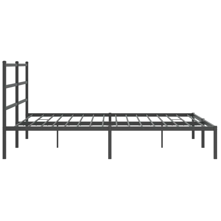 Cadre de lit métal sans matelas avec tête de lit noir 193x203cm - 6