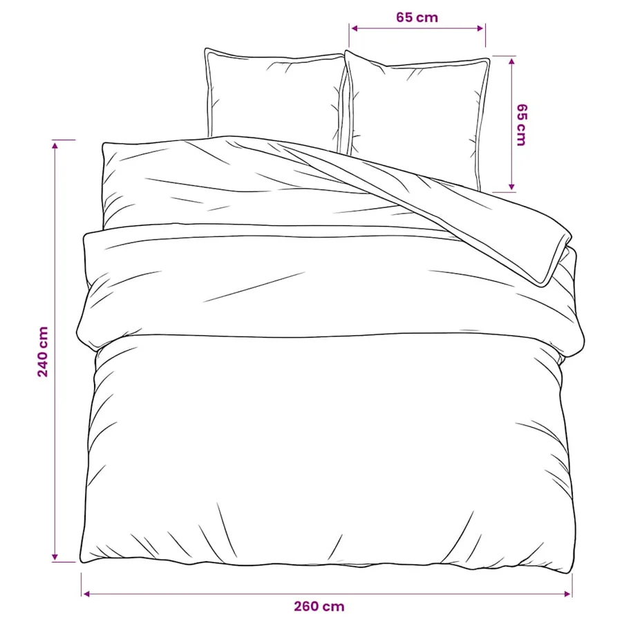 Ensemble de housse de couette Gris 260x240 cm Coton - 6