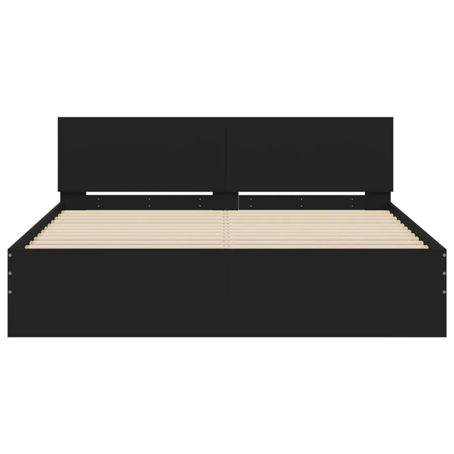 Cadre de lit sans matelas noir 150x200 cm - 5