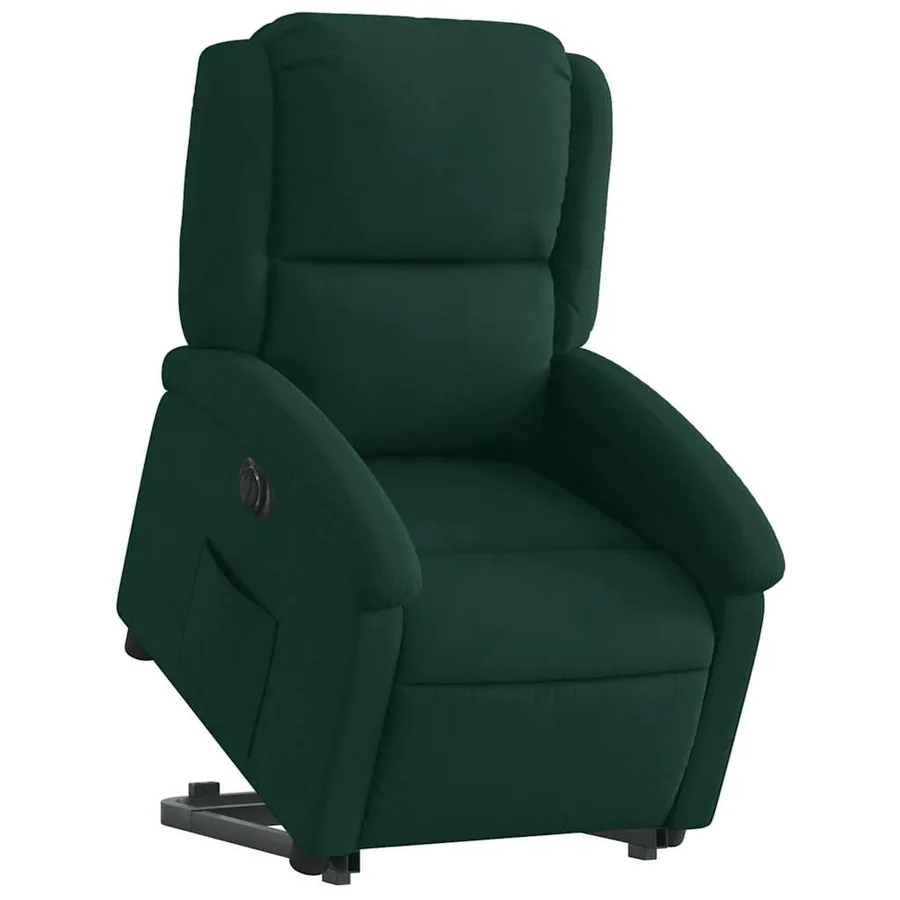 Fauteuil inclinable électrique vert foncé velours - 3