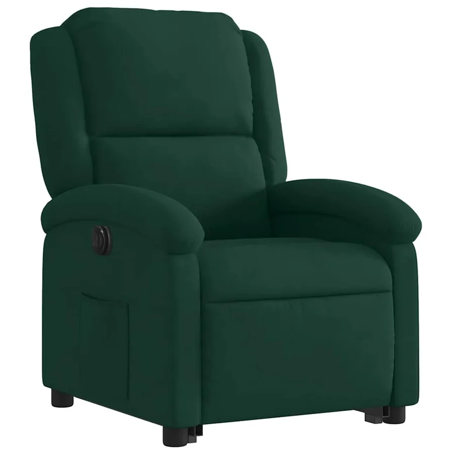 Fauteuil inclinable électrique vert foncé velours - 4