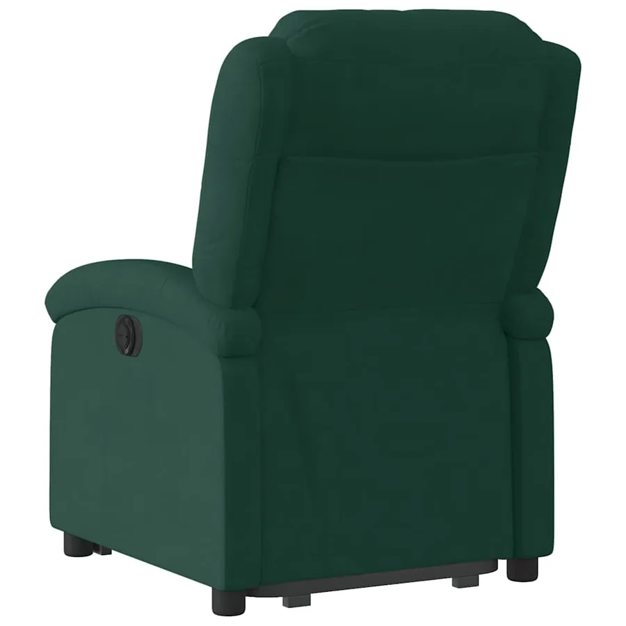 Fauteuil inclinable électrique vert foncé velours - 5