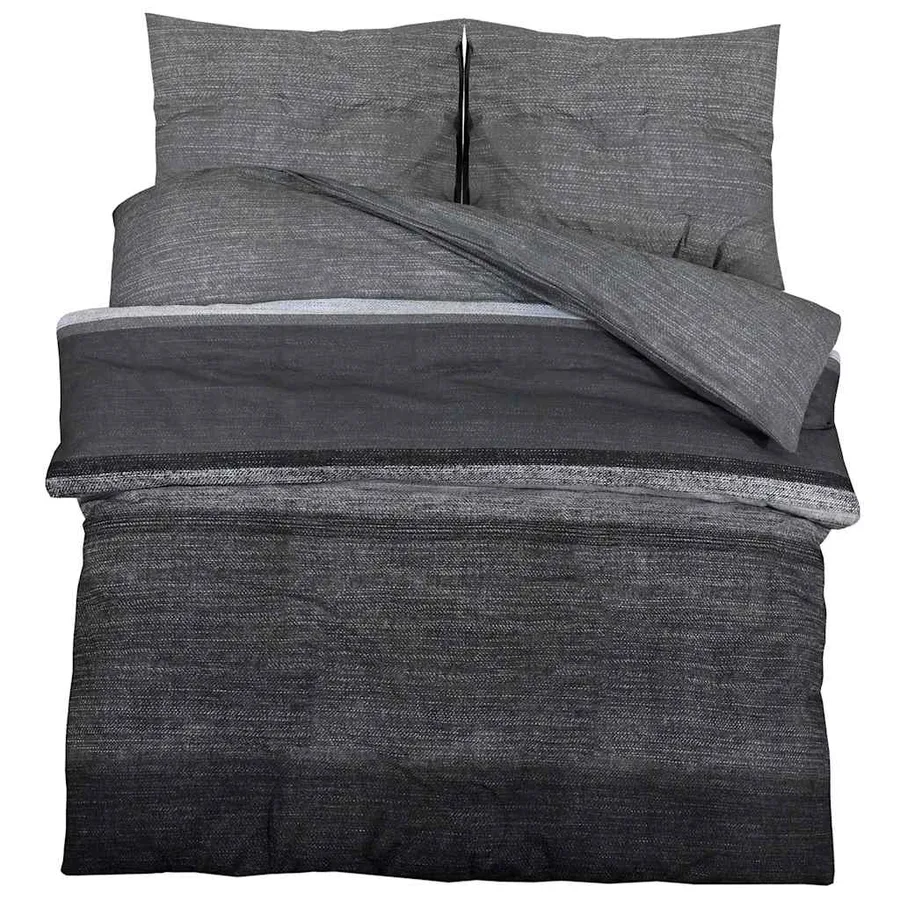 Ensemble de housse de couette gris foncé 135x200 cm Coton - 2