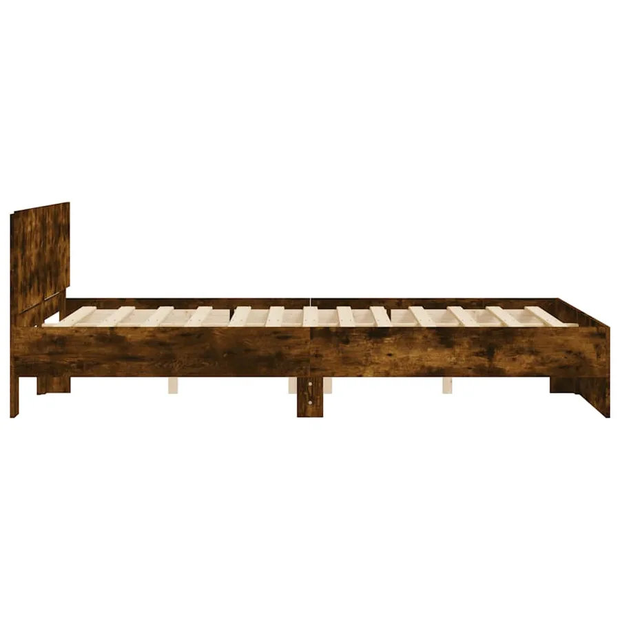 Cadre de lit sans matelas chêne fumé 150x200 cm - 6