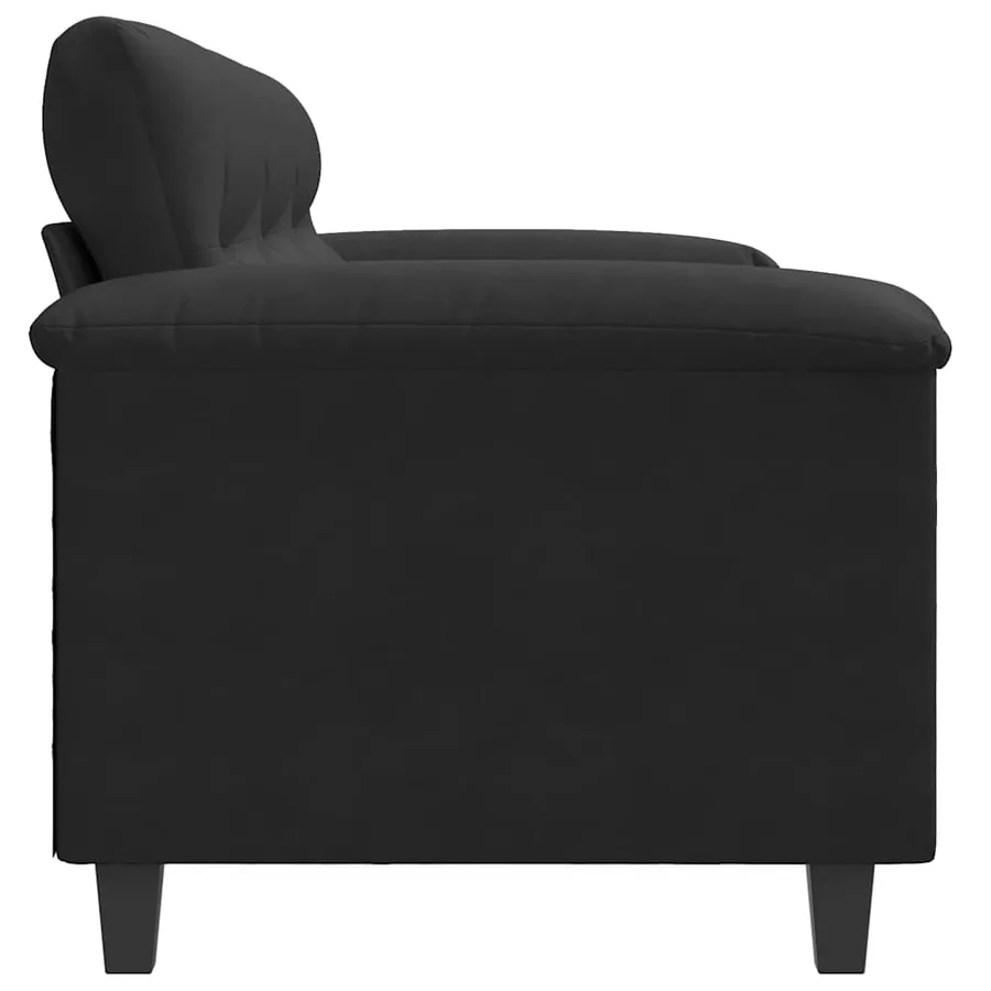 Canapé à 3 places Noir 180 cm Tissu microfibre - 5