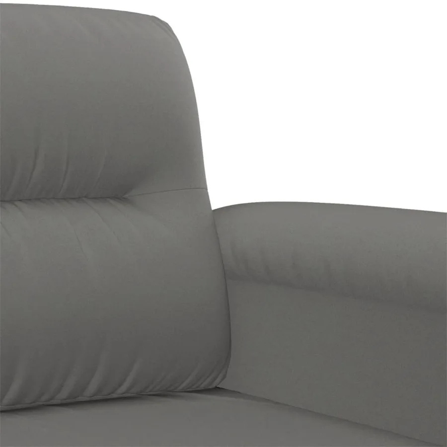 Ensemble de canapés 3 pcs coussins Gris foncé Tissu microfibre - 7