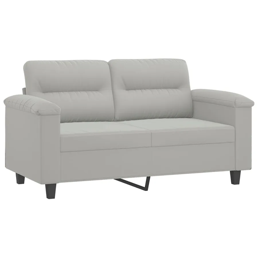 Ensemble de canapés 2 pcs coussins Gris clair Tissu microfibre - 3