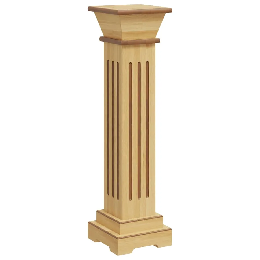 Support pilier carré à plantes Bois clair 17x17x66 cm MDF - 2