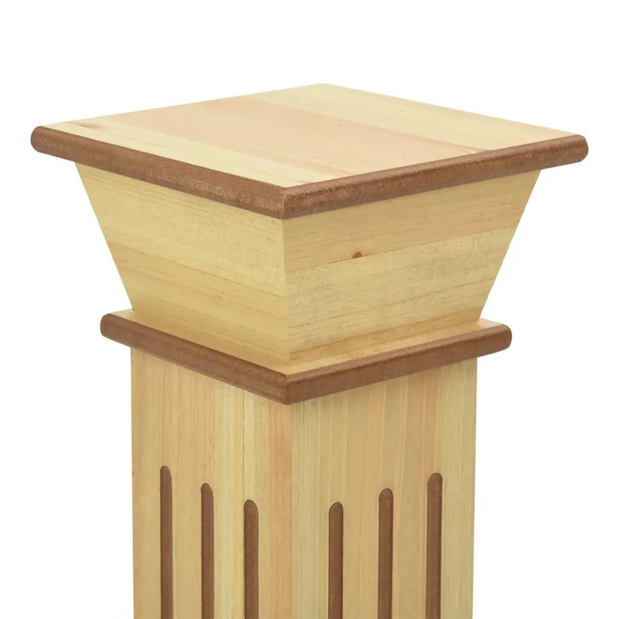 Support pilier carré à plantes Bois clair 17x17x66 cm MDF - 6