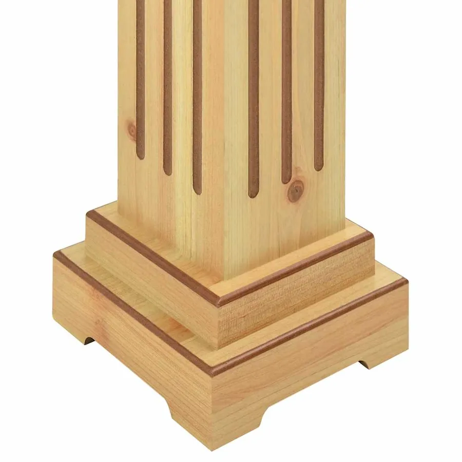 Support pilier carré à plantes Bois clair 17x17x66 cm MDF - 7