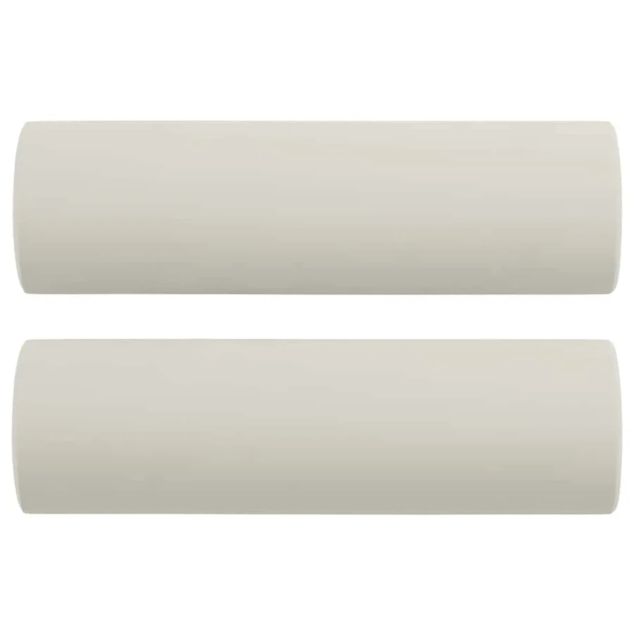 Canapé 3 places avec oreillers décoratifs crème 180 cm velours - 5