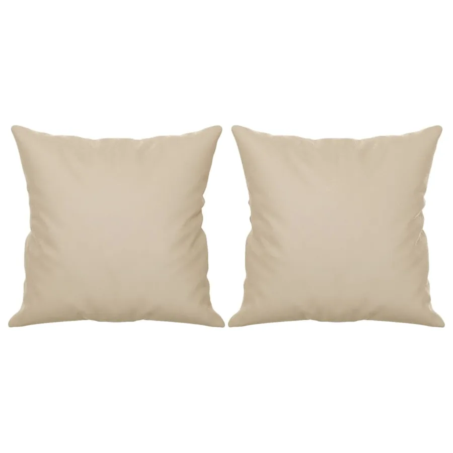 Canapé 3 places avec oreillers crème 180 cm tissu microfibre - 5