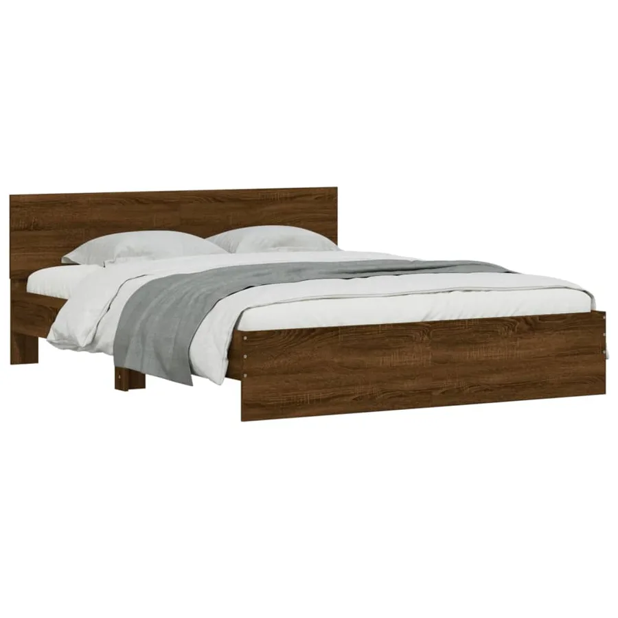 Cadre de lit sans matelas chêne marron 150x200 cm - 3