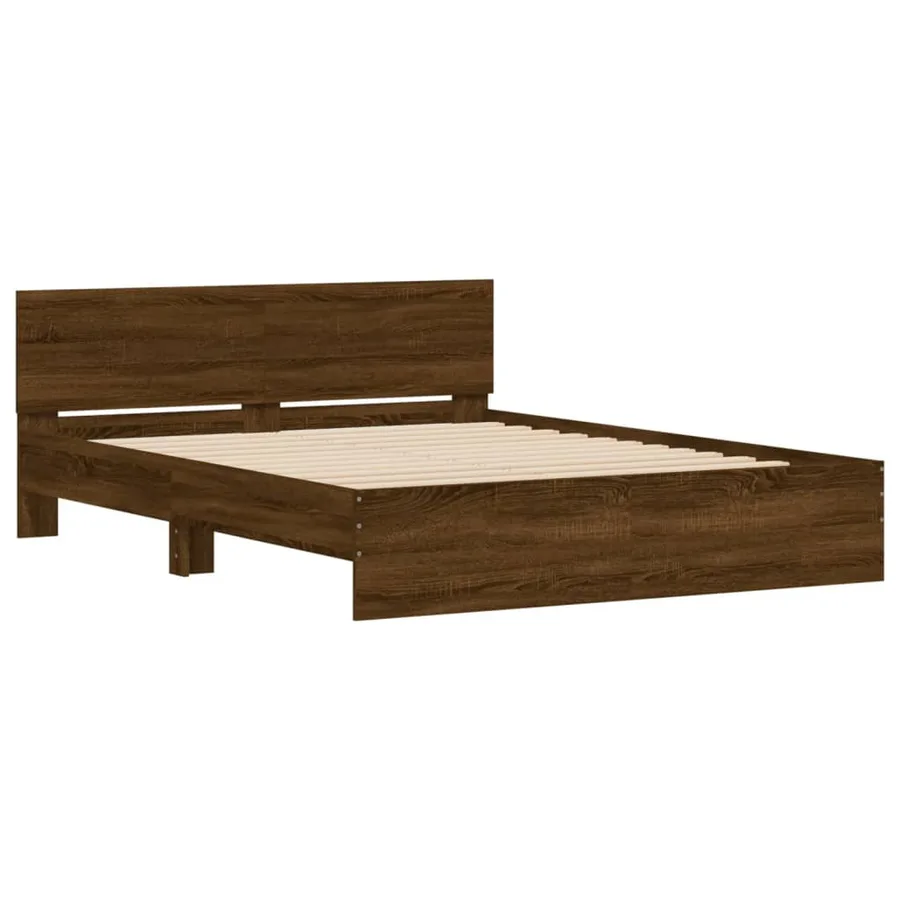 Cadre de lit sans matelas chêne marron 150x200 cm - 4