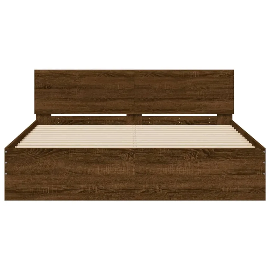 Cadre de lit sans matelas chêne marron 150x200 cm - 5