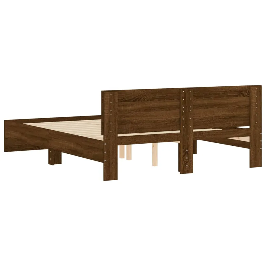 Cadre de lit sans matelas chêne marron 150x200 cm - 7