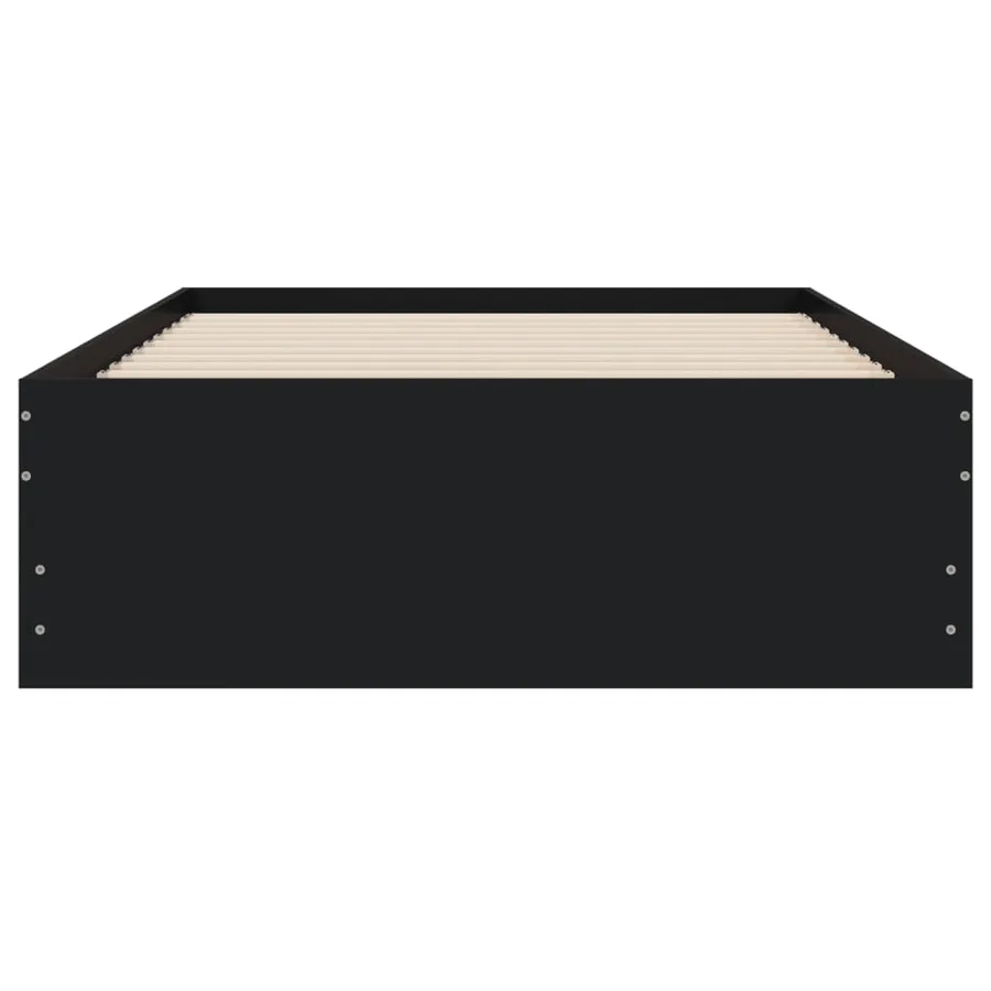 Cadre de lit avec tiroirs sans matelas noir 100x200 cm - 6