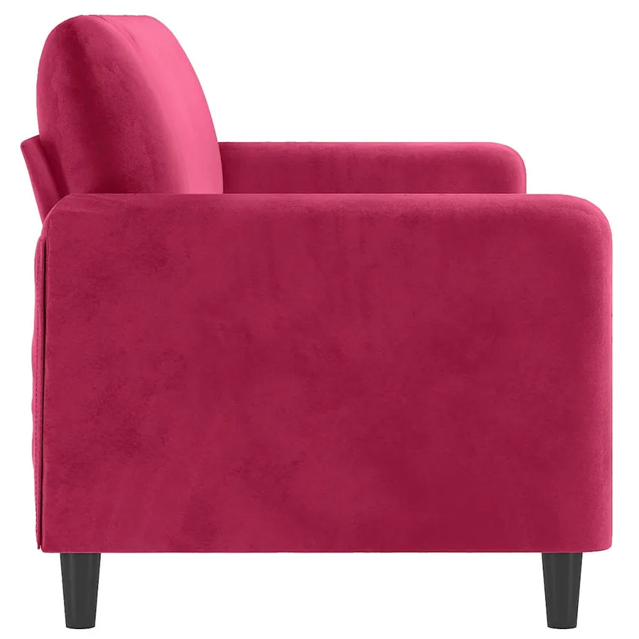 Canapé à 3 places Rouge bordeaux 180 cm Velours - 4