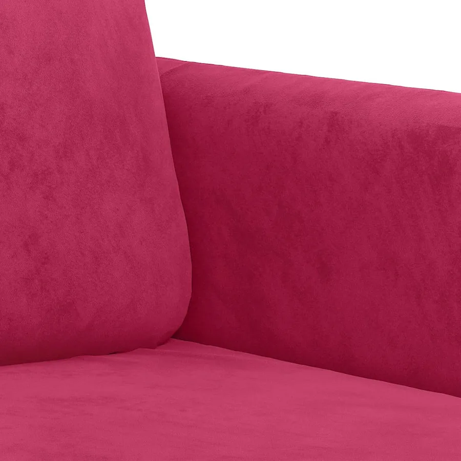Canapé à 3 places Rouge bordeaux 180 cm Velours - 6