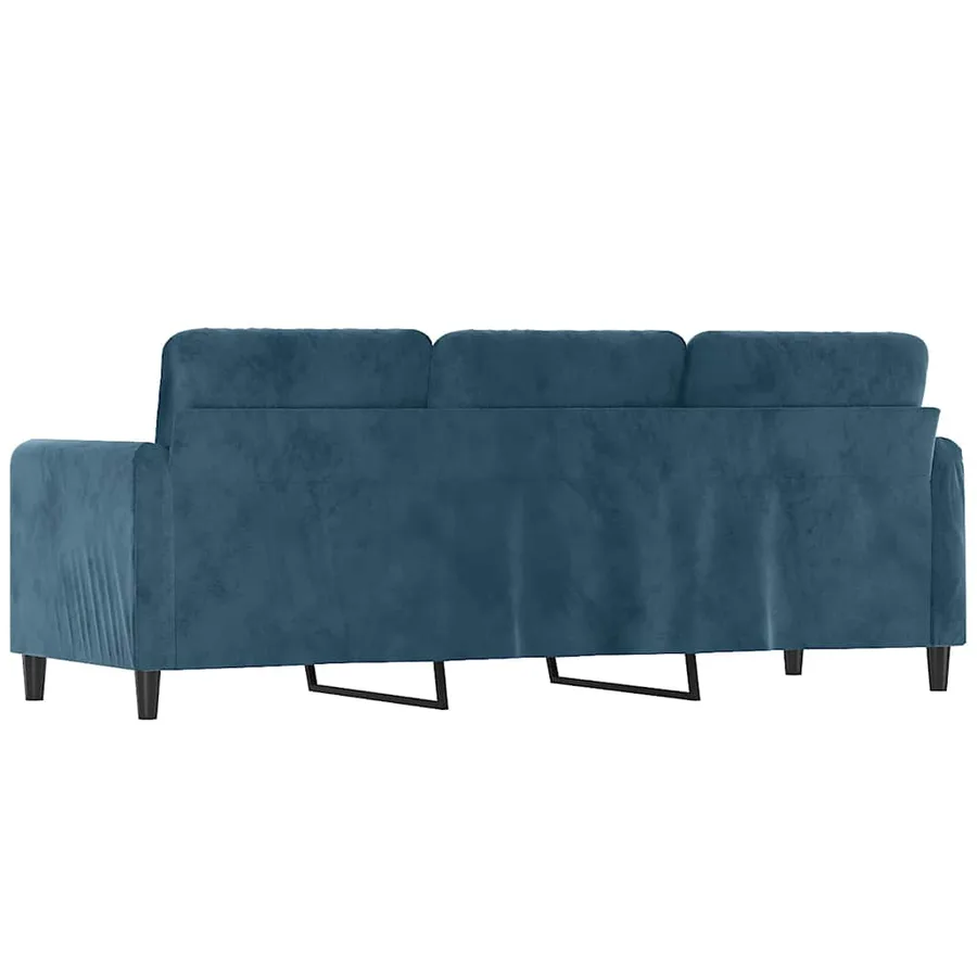 Canapé à 3 places Bleu 180 cm Velours - 5