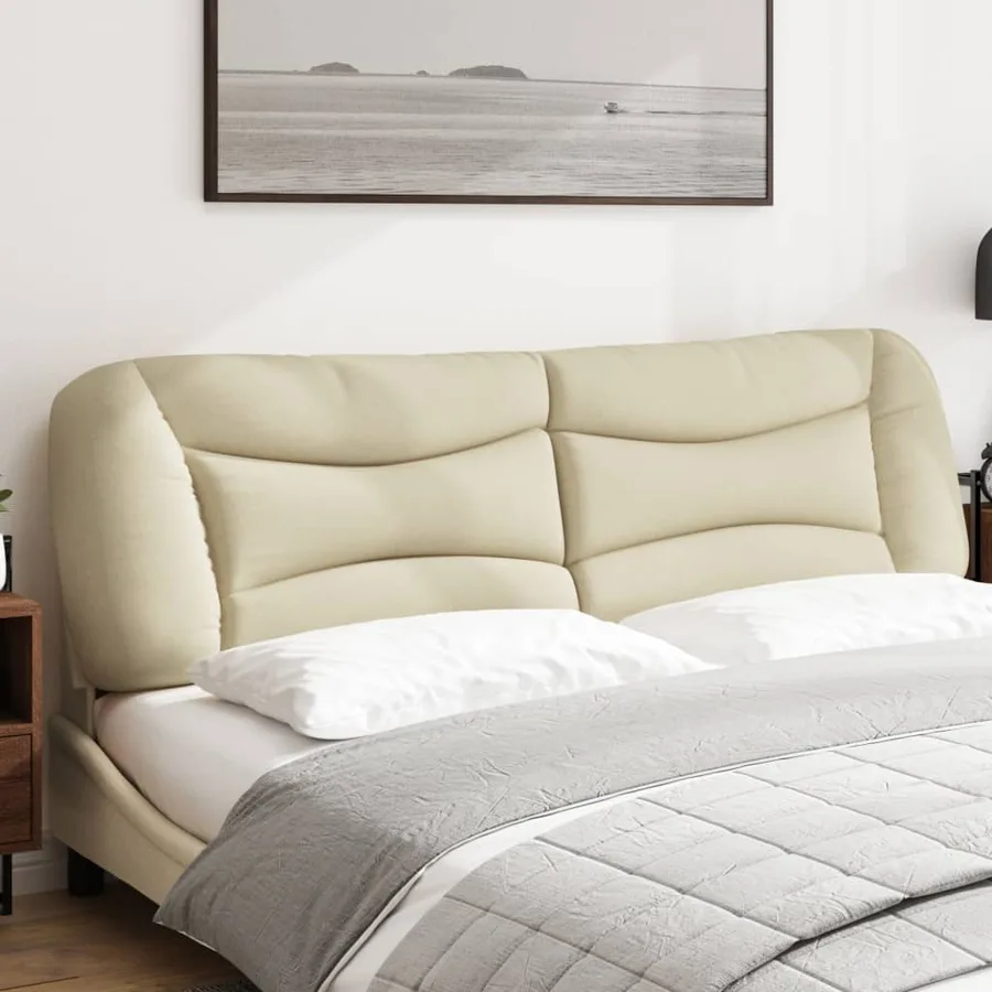 Coussin de tête de lit Hvar crème 180 cm tissu - 3