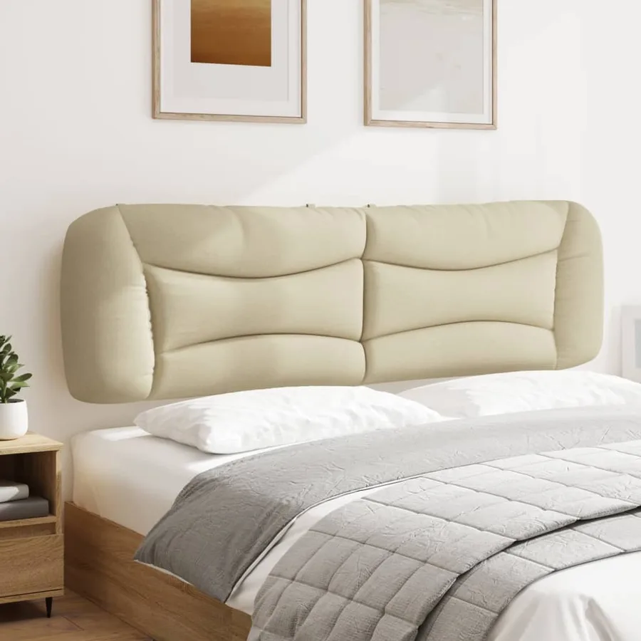 Coussin de tête de lit Hvar crème 180 cm tissu - 4