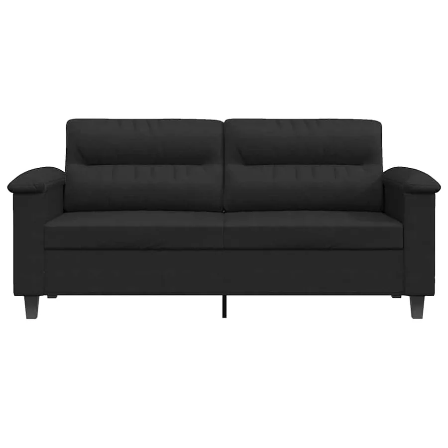 Canapé à 2 places Noir 140 cm Tissu microfibre - 4