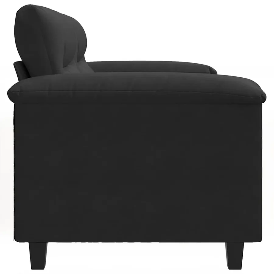 Canapé à 2 places Noir 140 cm Tissu microfibre - 5