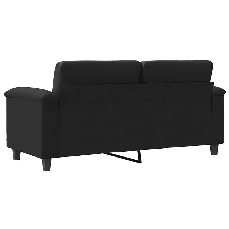 Canapé à 2 places Noir 140 cm Tissu microfibre - 6