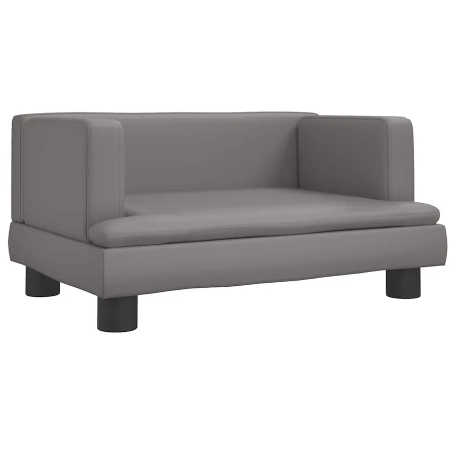Lit pour chien gris 60x40x30 cm similicuir - 2