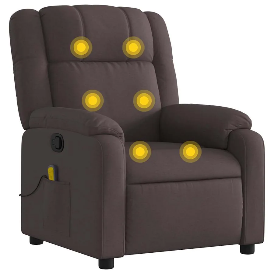 Fauteuil de massage inclinable Marron foncé Tissu - 2