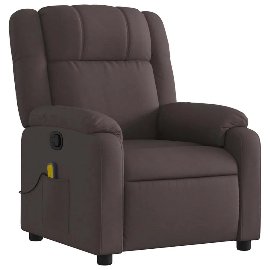Fauteuil de massage inclinable Marron foncé Tissu - 3