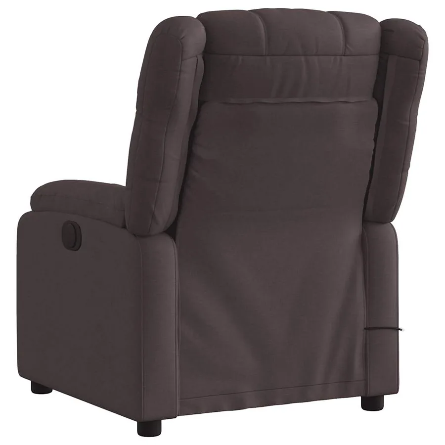 Fauteuil de massage inclinable Marron foncé Tissu - 4