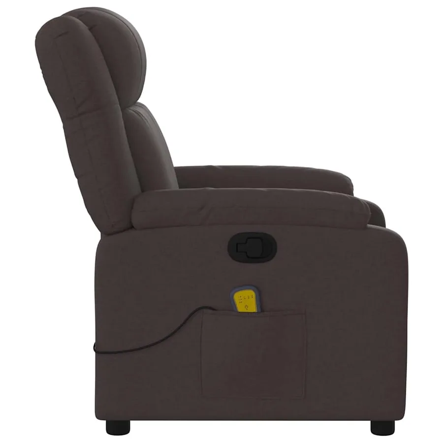 Fauteuil de massage inclinable Marron foncé Tissu - 8