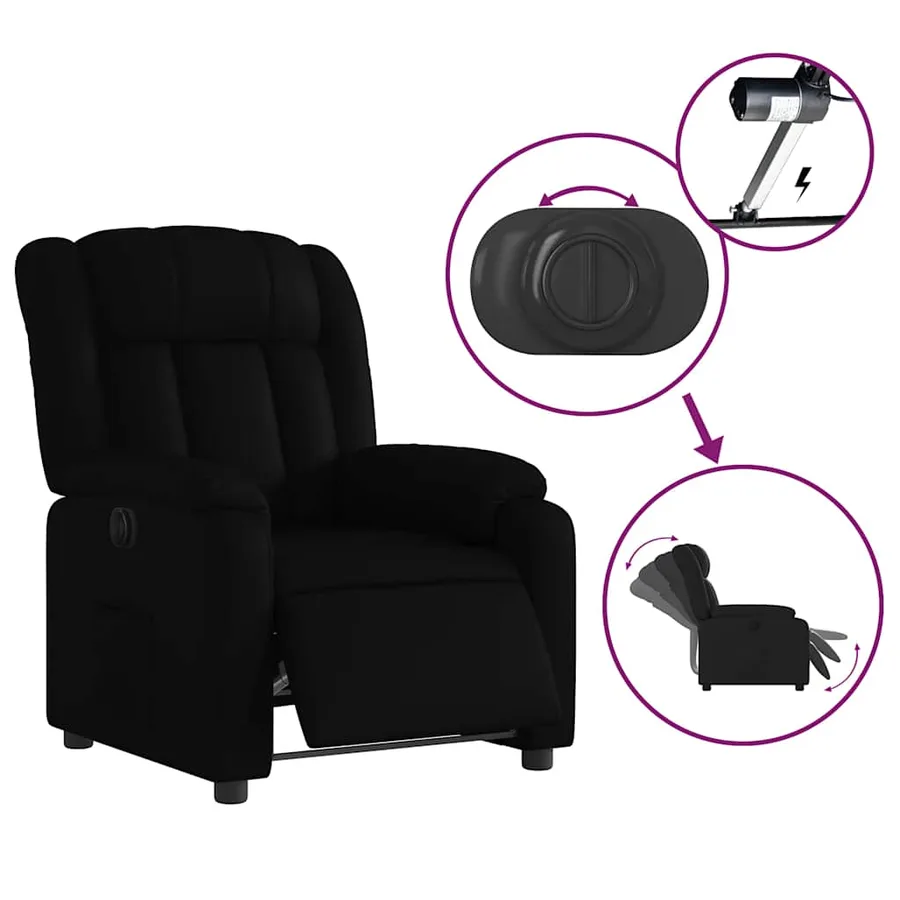 Fauteuil inclinable électrique Noir Similicuir - 6