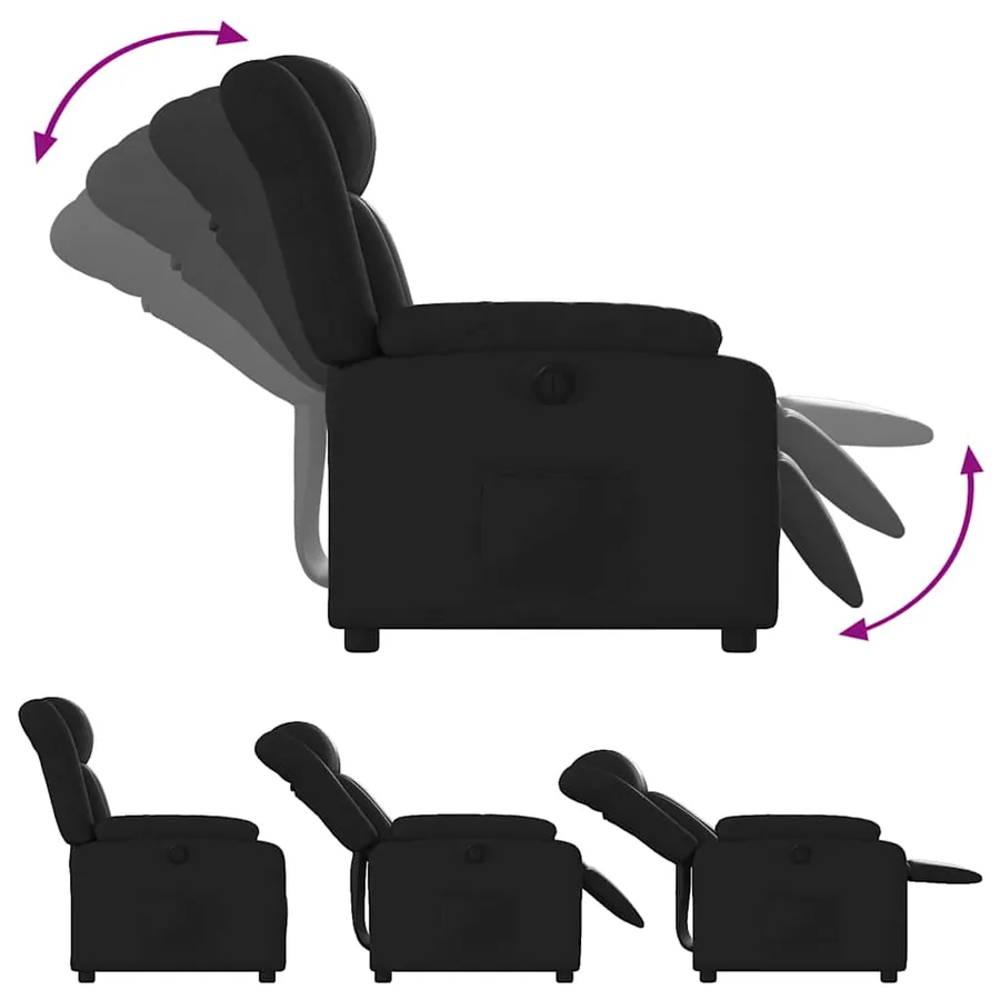 Fauteuil inclinable électrique Noir Similicuir - 7