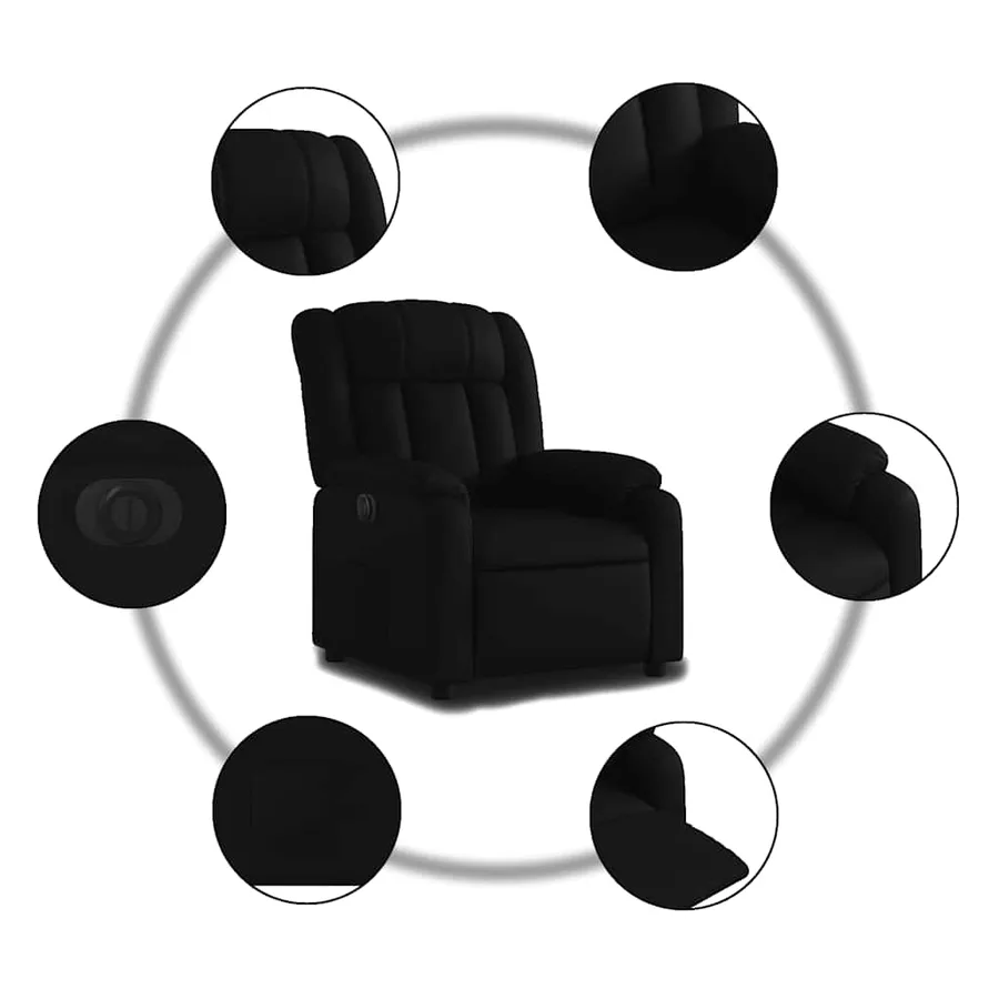Fauteuil inclinable électrique Noir Similicuir - 8