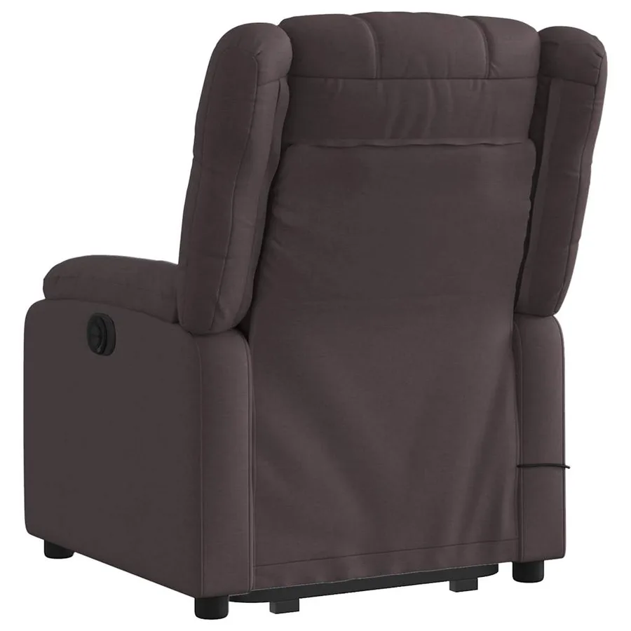 Fauteuil inclinable de massage Marron foncé Tissu - 5