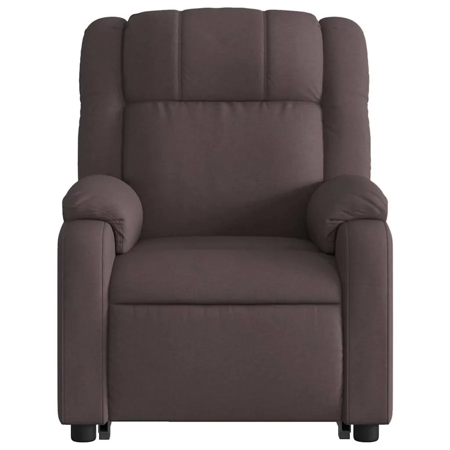 Fauteuil inclinable de massage Marron foncé Tissu - 9