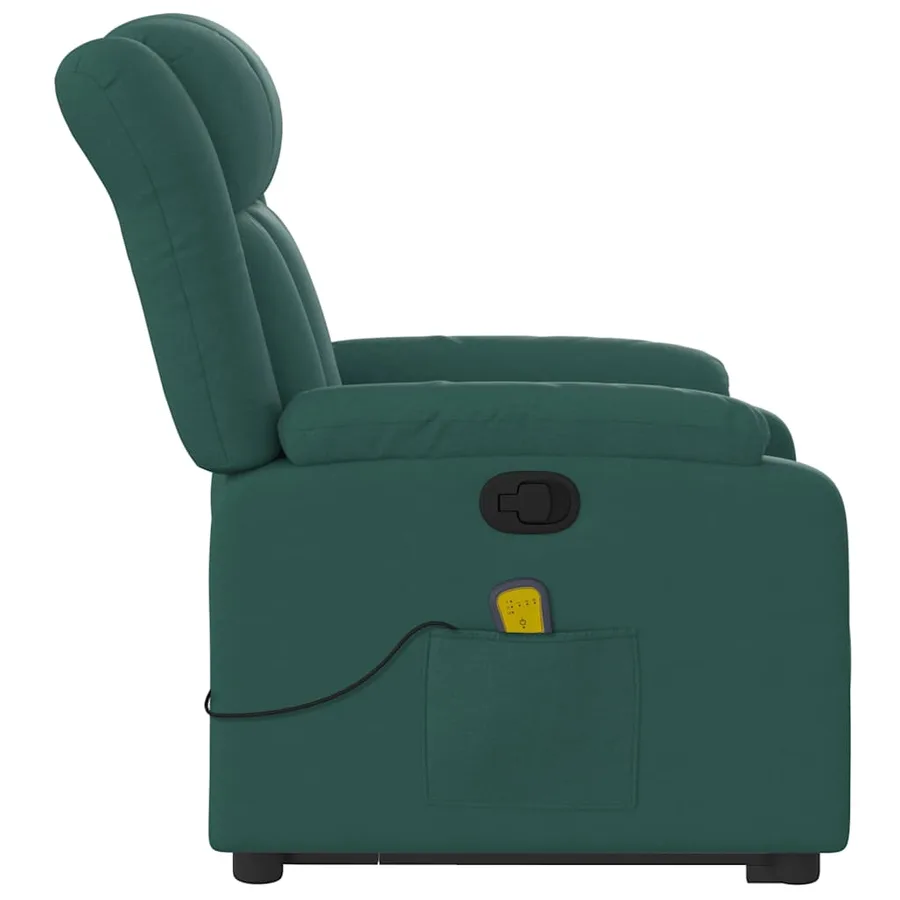 Fauteuil inclinable de massage Vert foncé Tissu - 10